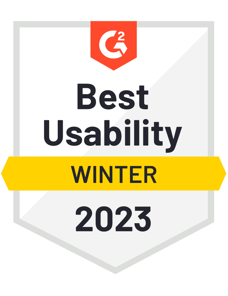 Selo Best Usability Winter 2023 - G2 