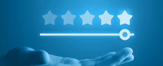 Escala de avaliação com cinco estrelas representando o employee experience